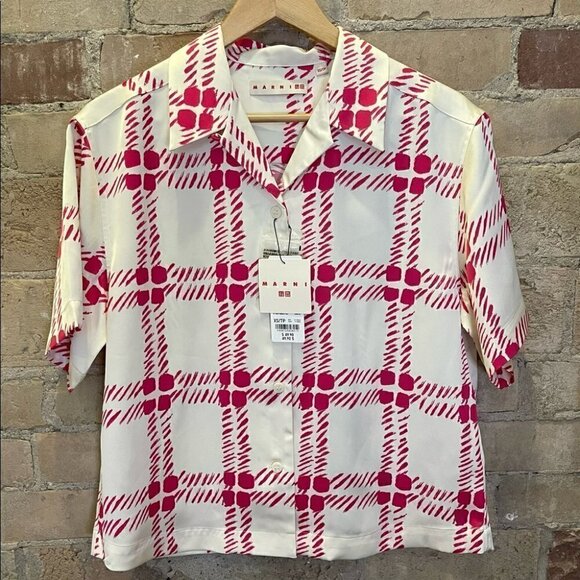 Marni x Uniqlo Oversized Open Collar Shirt Sz XS - Picture 3 of 6